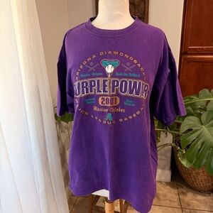 Vintage 2001 Arizona Diamondbacks Purple Power TShirt Large World Series Era MLB